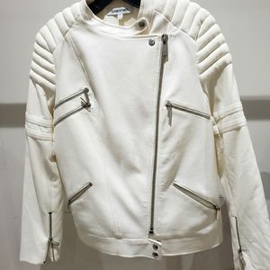 Elizabeth and James White Biker Jacket Size Large